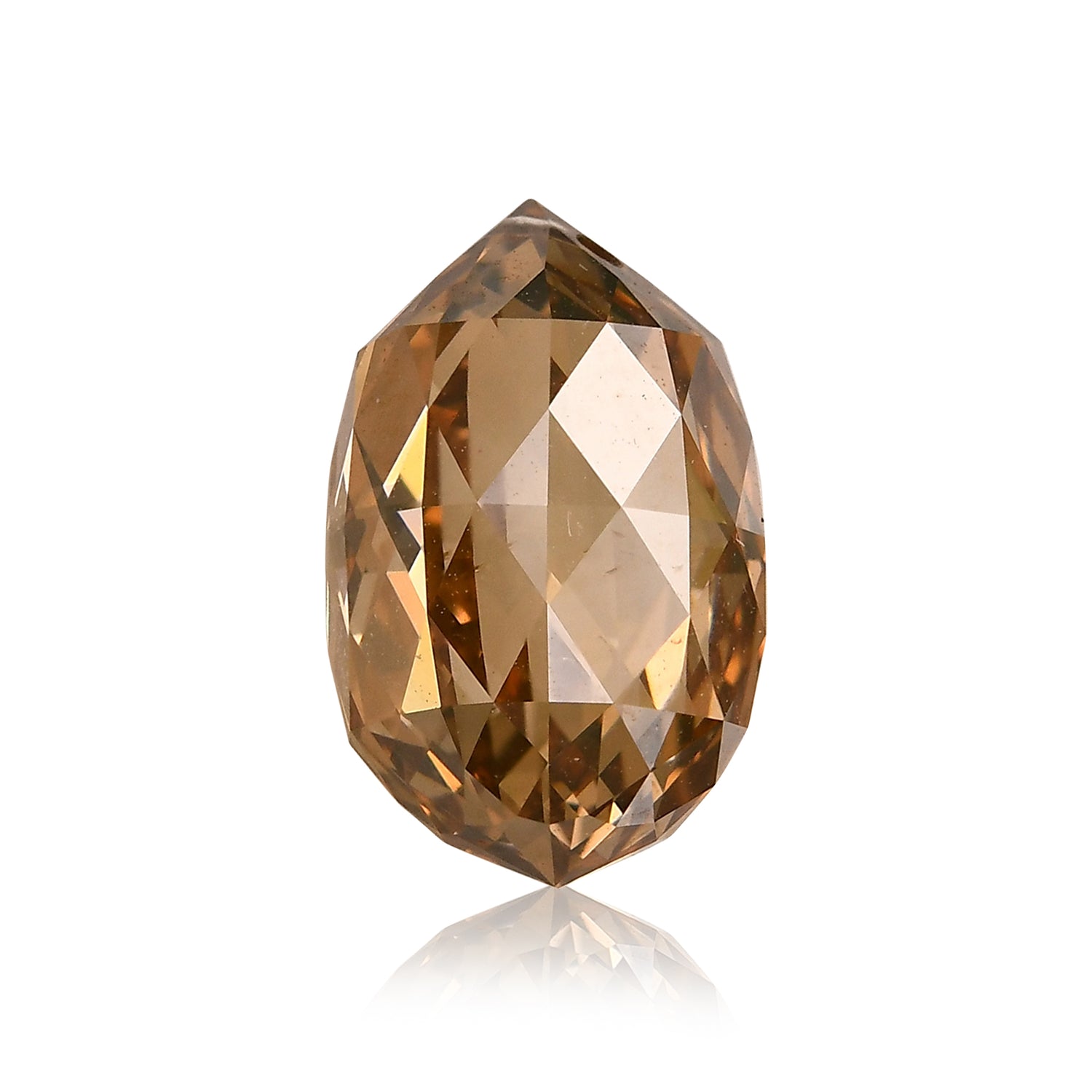 4.24 Carat Fancy Brown Orange Briolette Diamond SI1 GIA