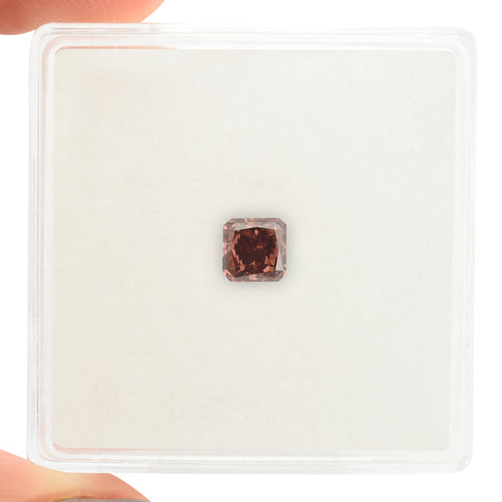 0.40 Carat Fancy Deep Brownish Pink Radiant Diamond SI1 GIA