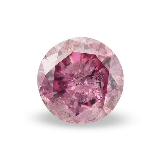 Diamante rotondo a taglio brillante GIA, Fancy Intense Purplish Pink, 0,23 carati (I2)