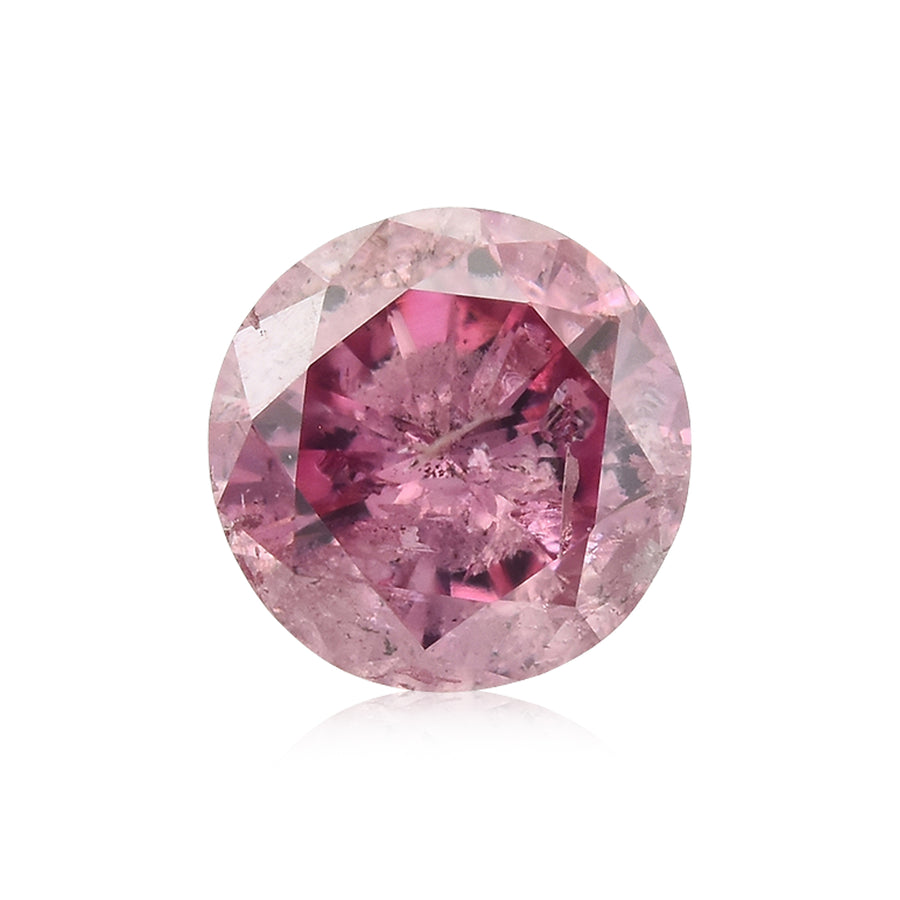 0.23 Carat Fancy Intense Purplish Pink Round Brilliant Diamond (I2) GIA