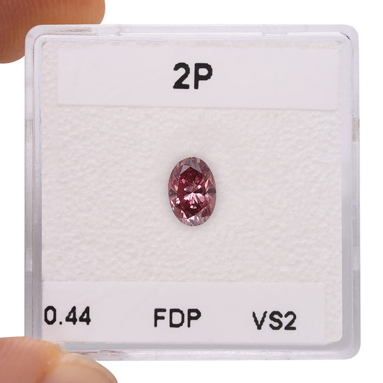 0.44 Carat Fancy Deep Pink Oval Argyle Diamond VS2 GIA