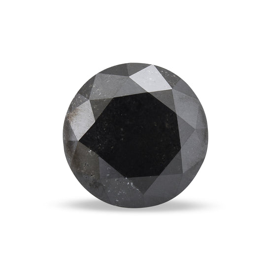1.58 Carat Fancy Black Round Brilliant Diamond  GIA