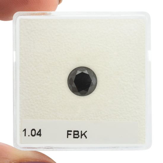 1.04 Carat Fancy Black Round Brilliant Diamond  GIA