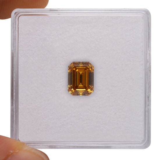 1.05 Carat Fancy Deep Yellow Orange Emerald Diamond VS1 GIA