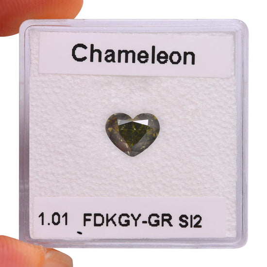 1.01 Carat Chameleon HEART Diamond SI2 GIA