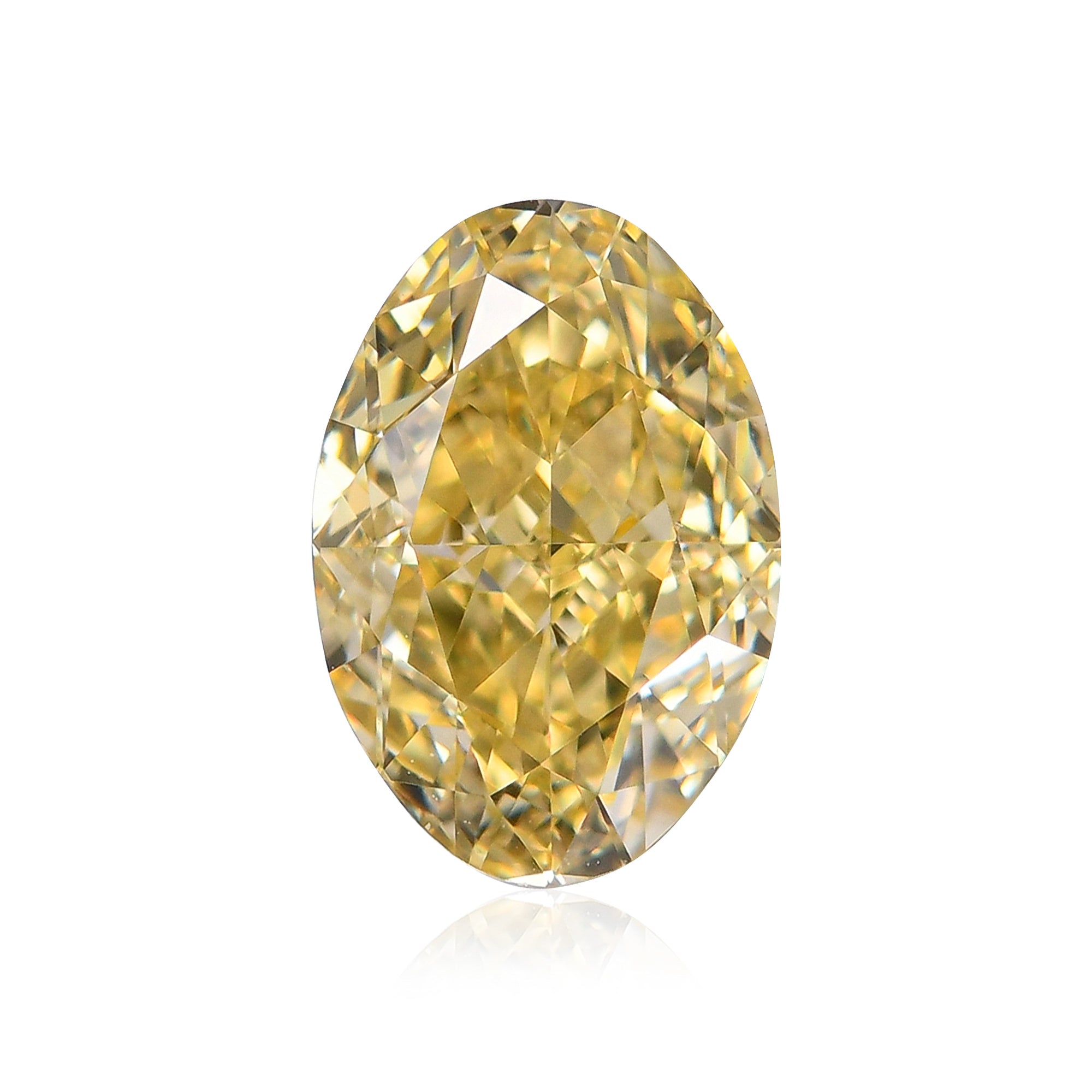 0.74 Carat Fancy Yellow Oval Diamond VVS2 GIA | LEIBISH