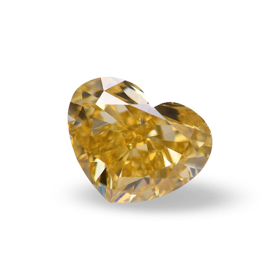 0.70 Carat Fancy Deep Yellow HEART Diamond SI1 GIA