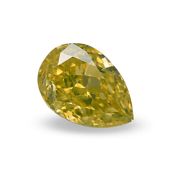 0.30 Carat Fancy Intense Yellow Pear Diamond VS2 GIA