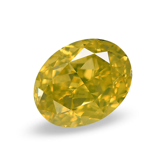 0.70 Carat Fancy Deep Yellow Oval Diamond VS1 GIA