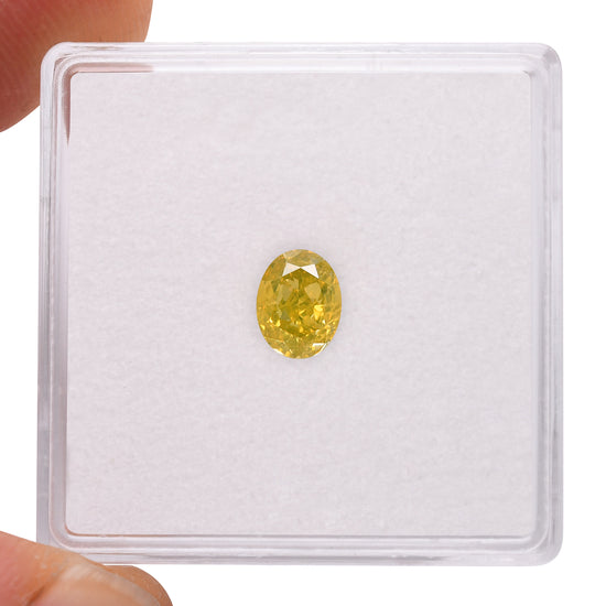 0.70 Carat Fancy Deep Yellow Oval Diamond VS1 GIA