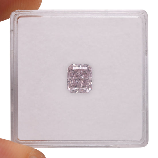 1.00 Carat Fancy Brownish Pink Radiant Diamond VS1 GIA