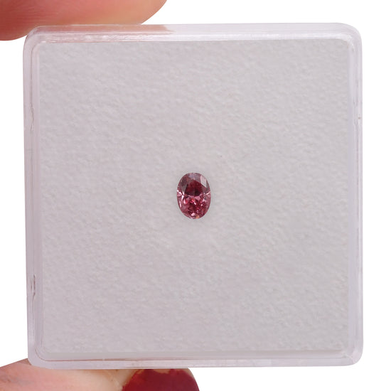 0.13 Carat Fancy Vivid Pink Oval Diamond (VS) GIA