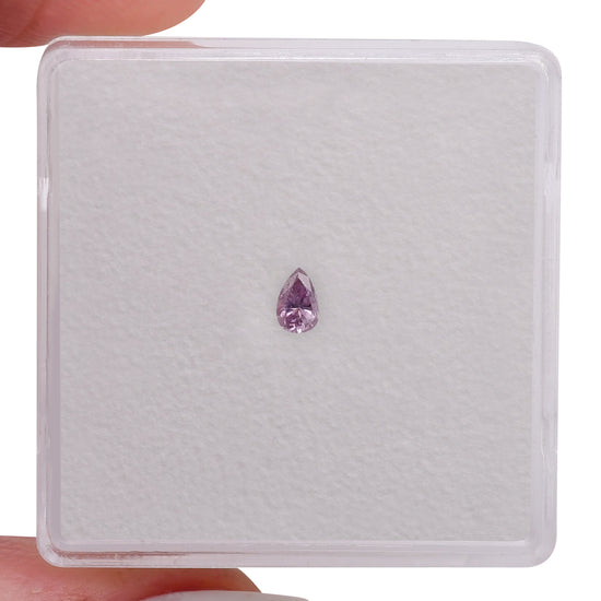 0.08 Carat Fancy Intense Pink Purple Pear Diamond (SI1) GIA