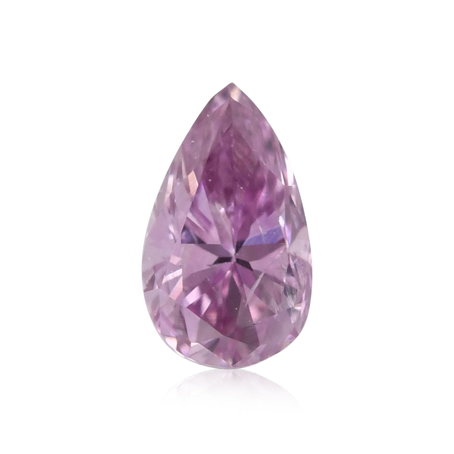 0.08 Carat Fancy Intense Pink Purple Pear Diamond (SI1) GIA