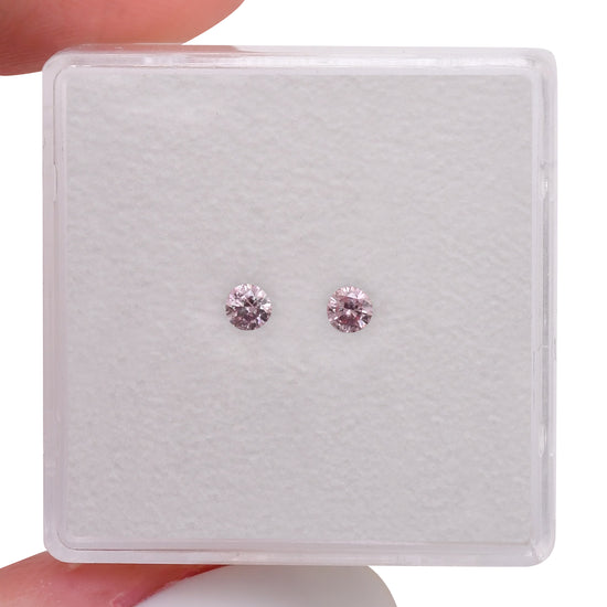 0.12 Carat Fancy Purplish Pink Round Brilliant Diamonds (SI1)