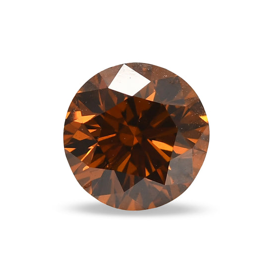 0.59 Carat Fancy Deep Yellowish Orange Round Brilliant Diamond (I1) GIA