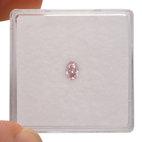 0.20 Carat Fancy Pink Oval Diamond (I1) GIA