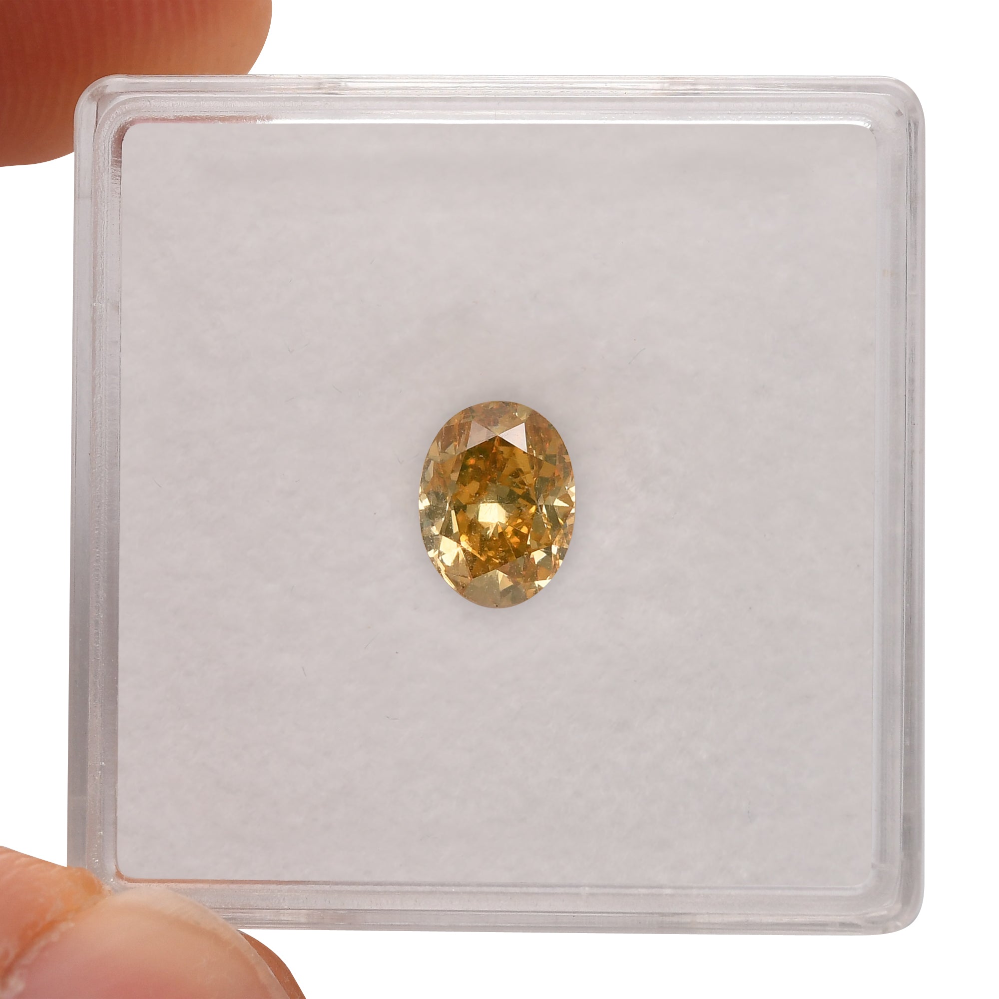 1.00 Carat Fancy Deep Brownish Orangy Yellow Oval Diamond VS1 GIA