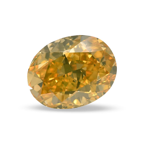 1.00 Carat Fancy Deep Brownish Orangy Yellow Oval Diamond VS1 GIA