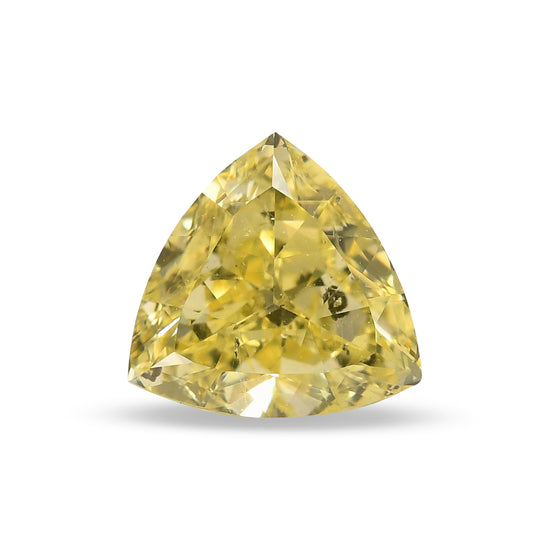 0.48 Carat Fancy Yellow Trilliant Diamond (I1) GIA