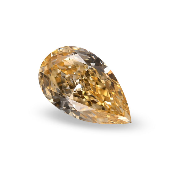 0.60 Carat Fancy Orange Yellow Pear Diamond (VS2) GIA