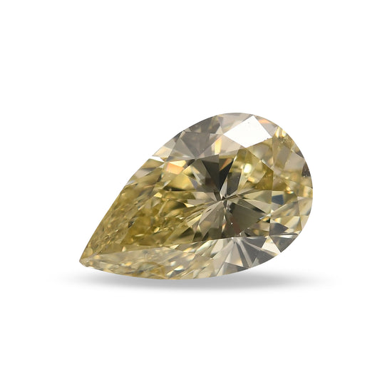1.01 Carat Fancy Brownish Greenish Yellow Pear Diamond VVS2 GIA