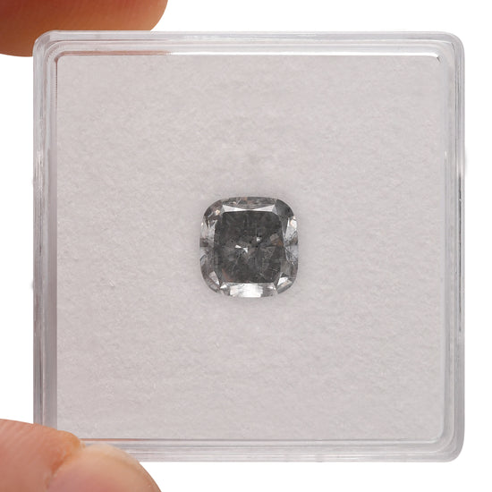 1.41 Carat Fancy Gray Cushion Diamond (I2) GIA