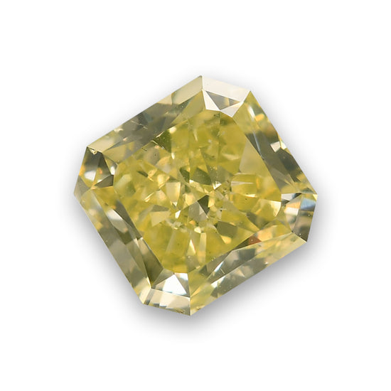 1.55 Carat Fancy Greenish Yellow Radiant Diamond (I1) GIA