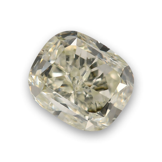 1.52 Carat Light Yellow Green Cushion Diamond SI2 GIA