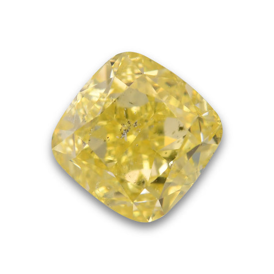 0.96 Carat Fancy Intense Yellow Cushion Diamond SI2 GIA