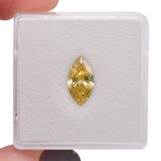 Diamante GIA Marchise Giallo Intenso Fantasia I1 da 1,07 carati