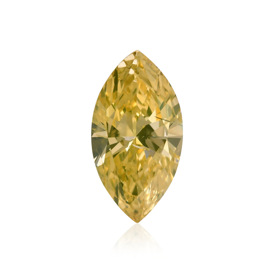 ألماسة ماركيز صفراء فاخرة شديدة 1.07 قيراط I1 GIA