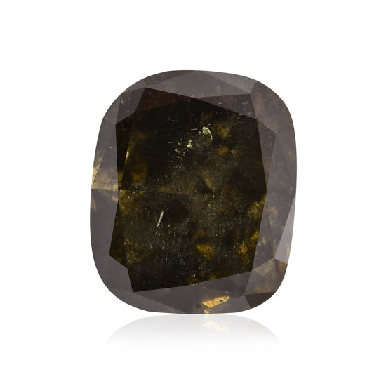 Diamante cuscino verde giallastro grigio scuro Fancy da 4,06 carati (SI2) GIA