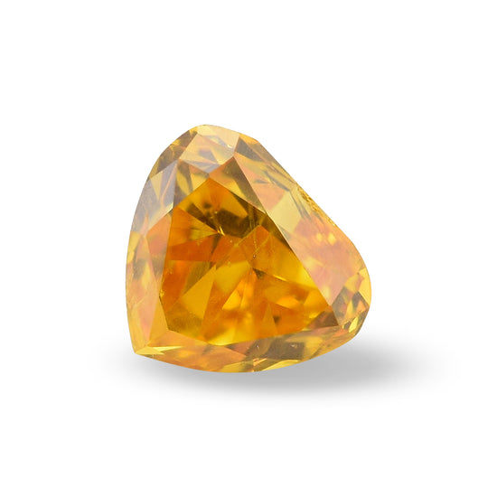 0.16 Carat Fancy Vivid Yellow Orange HEART Diamond (I1) GIA
