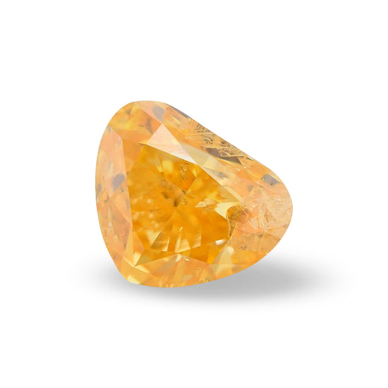 0.18 Carat Fancy Intense Yellowish Orange HEART Diamond (I2) GIA