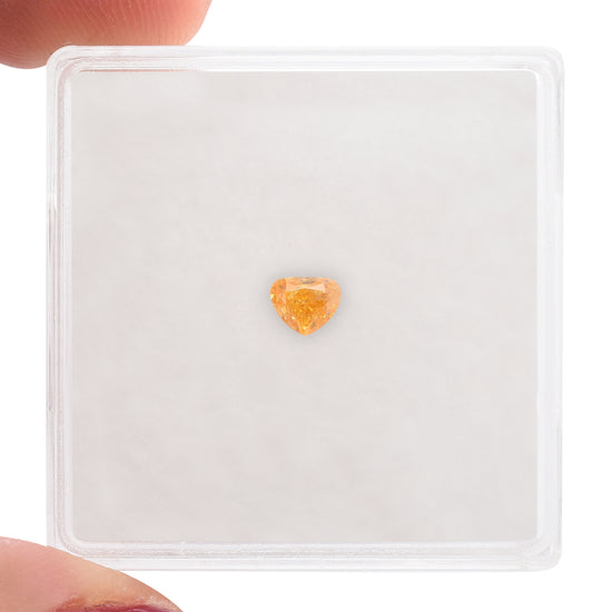 0.18 Carat Fancy Intense Yellowish Orange HEART Diamond (I2) GIA