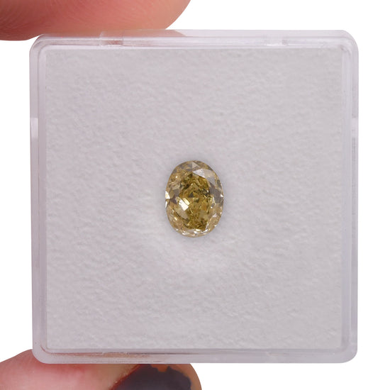 0.89 Carat Fancy Brownish Yellow Oval Diamond VS2 GIA