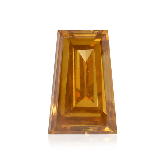 0.72 Karat Fancy Deep Orangy Yellow Baguette Diamant I1 GIA
