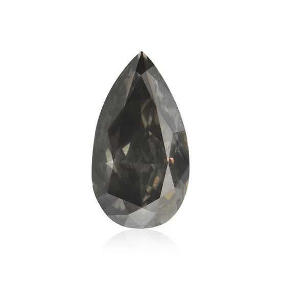 0.71 Carat Fancy Dark Gray Pear Diamond  GIA