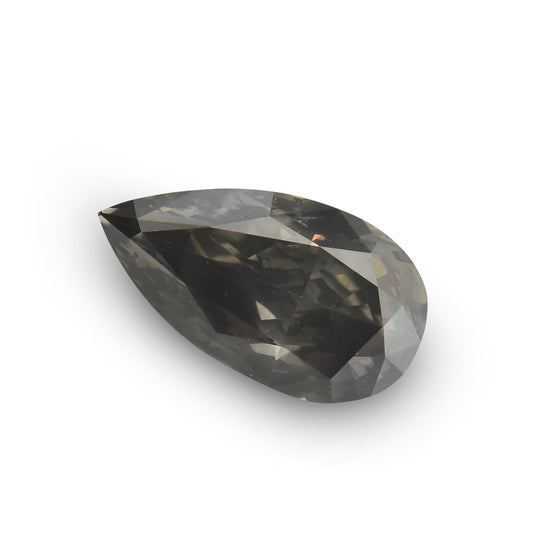 0.71 Carat Fancy Dark Gray Pear Diamond  GIA
