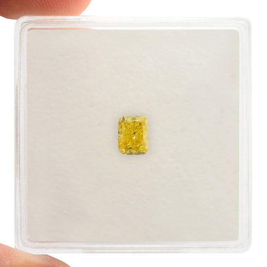 0.45 Carat Fancy Vivid Yellow Cushion Diamond SI1 GIA