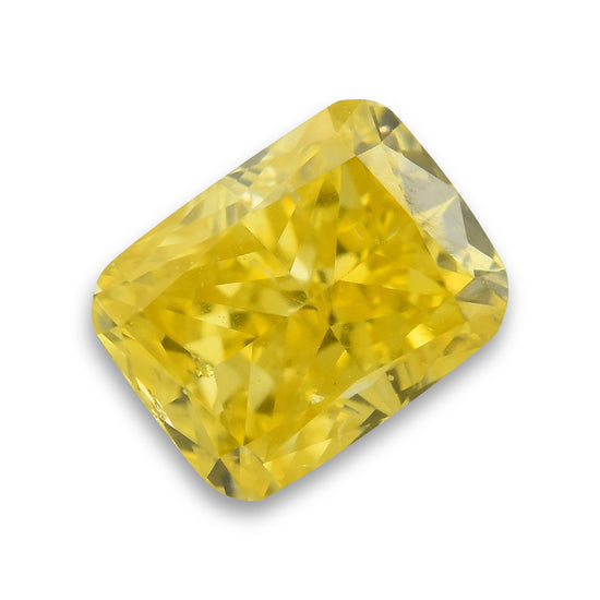 0.45 Carat Fancy Vivid Yellow Cushion Diamond SI1 GIA