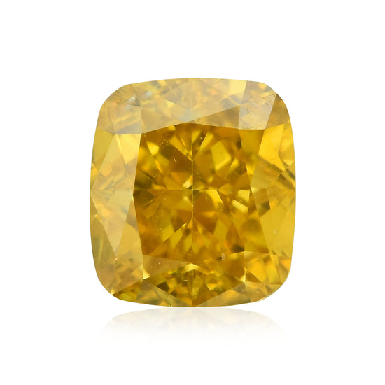 0,51 Karat Fancy Deep Orangy Yellow Cushion Diamant SI1 GIA