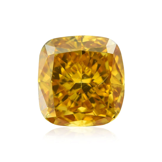 0.52 Carat Fancy Intense Orange Yellow Cushion Diamond SI1 GIA