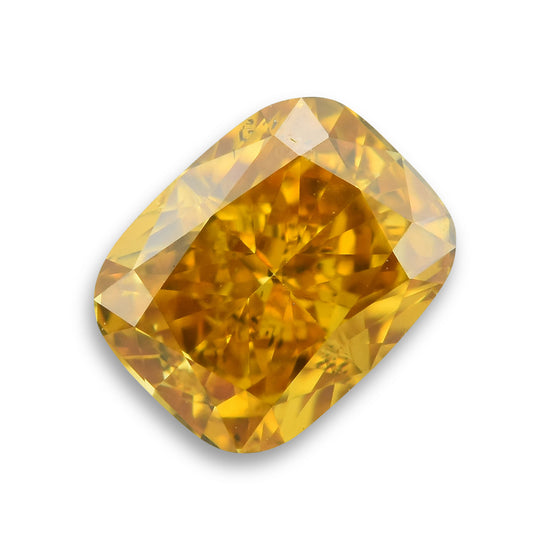 0.63 Carat Fancy Deep Orange Yellow Cushion Diamond SI1 GIA