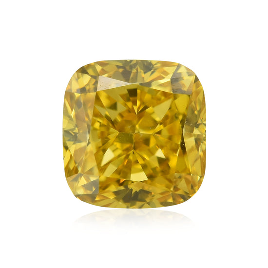 0.45 Carat Fancy Deep Orangy Yellow Cushion Diamond SI1 GIA
