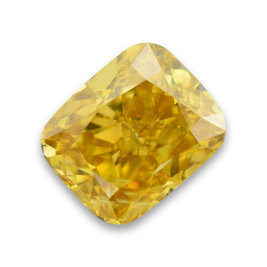 0.62 Carat Fancy Deep Brownish Yellow Cushion Diamond I1 GIA