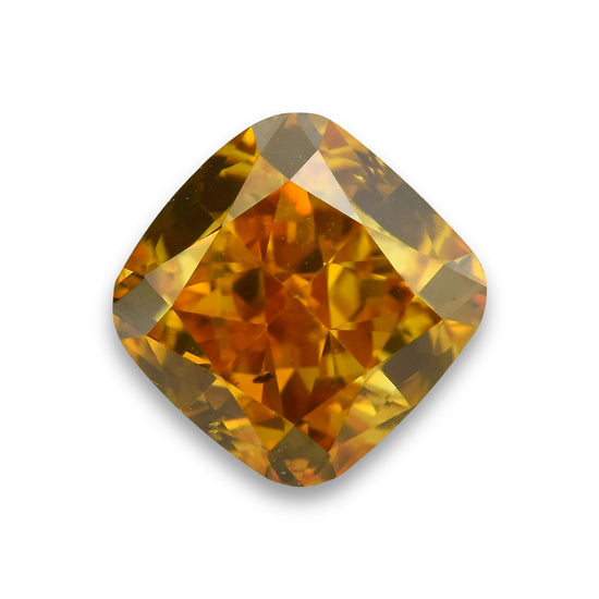 0.51 Carat Fancy Deep Orange Yellow Cushion Diamond SI1 GIA