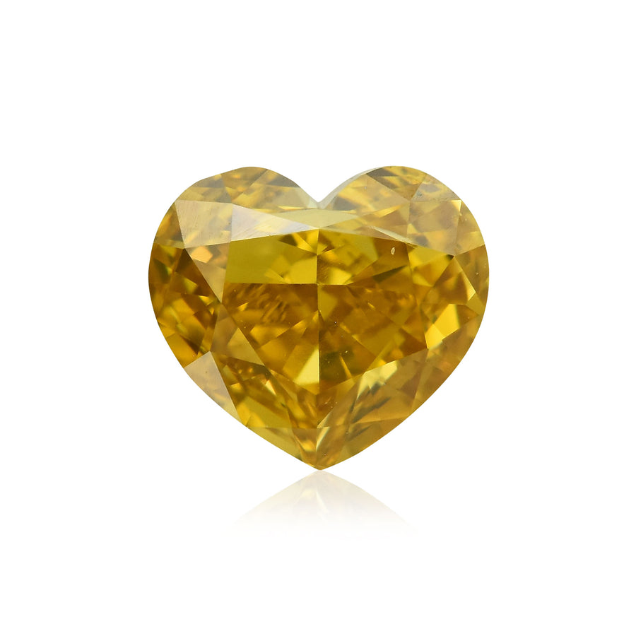 0.50 Carat Fancy Deep Brownish Orangy Yellow HEART Diamond SI1 GIA