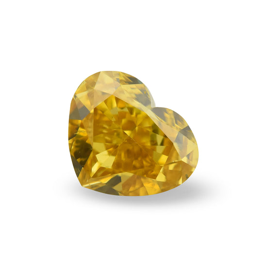 0.52 Carat Fancy Deep Brownish Orangy Yellow HEART Diamond SI1 GIA